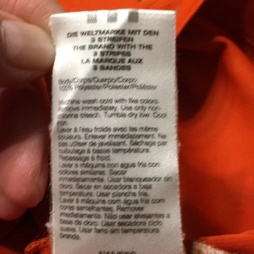 Adidas Athleisure Mens Short‎ Sleeve Polo Shirt Orange Embroidered Logo Large